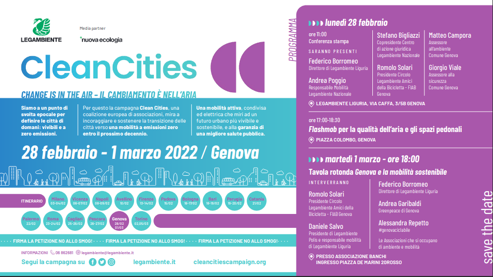 Clean Cities approda a Genova Clean Cities approda a Genova