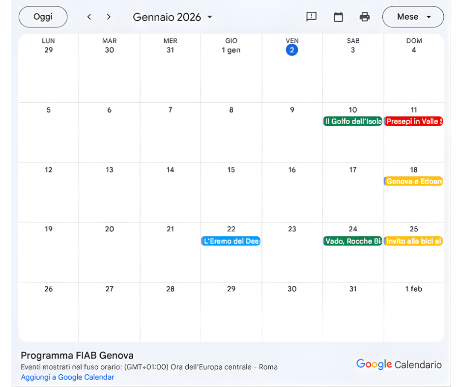 La pagina &ldquo;Prossimi eventi&rdquo; si aggiorna: nuovo calendario e programma 2026 gi&agrave; visibile