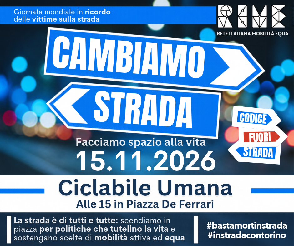 Cambiamo strada! Il 15 novembre una Ciclabile Umana in via XX Settembre